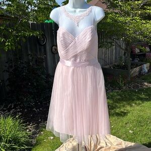 NWT Alfred Angelo Pink Dress-Semi Formal/Bridesmaid-Soft Net/lace Sz 6